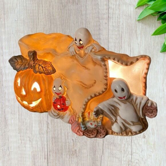 Vintage Brinns Halloween Trick or Treat Nightlight Ghosts - Picture 3 of 6
